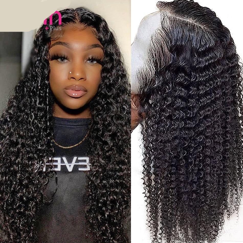 Deep Wave 150 Density Short and long Lace Front Human Hair Wigs Pre Plucked Brazilian Water Curly Hair Frontal Wigs